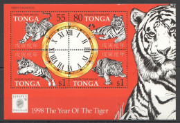 O0098 1998 Tonga Fauna Animals Lunar Calendar Year Of The Tiger Kb Mnh - Sonstige & Ohne Zuordnung