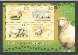 O0102 2003 Tonga Fauna Animals Lunar Calendar Year Of The Sheep Kb Mnh - Autres & Non Classés