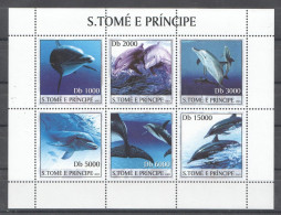 O0147 2003 S. Tome & Principe Fauna Marine Life Dolphins Kb Mnh - Mundo Aquatico