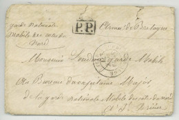 Guerre Franco-allemande 1871 PP Armee De Bretagne Cachet ORBEC EN AUGE Pour Saint-Brieuc LSC - Army Postmarks (before 1900)