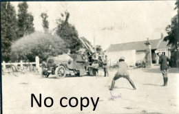 PHOTO ALLEMANDE - AUTO CANON CONTRE AVION A FALVY PRES DE MARTIGNY - HAM SOMME - GUERRE 1914 - 1918 - Guerra, Militari