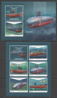 Hm0766 2018 Guinea-Bissau Submarines Ships Transport #10013-7+Bl1725 Mnh - Ships