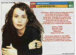 *Fiches Souple STAR Club - Portrait Chanteur Avec Chanson - Sara MANDIANO (recto) Et Les REMBRANTS (verso) - Other & Unclassified