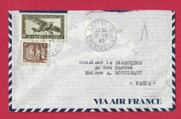 !!! INDOCHINE, LETTRE PAR AVION DE SOCTRANG, COCHINCHINE POUR PARIS DE JANVIER 1940 - Luchtpost