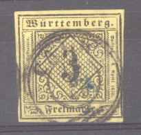 Wurtemberg  :  Mi  2 III  (o)   Type III - Usati