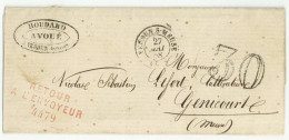 Verdun 1868 RETOUR A L'ENVOYEUR 4479 Pour Genicourt Houdard - 1863-1870 Napoleon III With Laurels