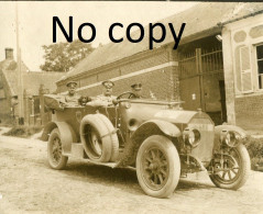 PHOTO ALLEMANDE - OFFICIERS EN AUTOMOBILE A FALVY PRES DE MARTIGNY - HAM SOMME - GUERRE 1914 - 1918 - Oorlog, Militair