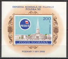 Rm327 1993 Romania Architecture Philatelic Expo Poland Bl281 Mnh - Andere & Zonder Classificatie