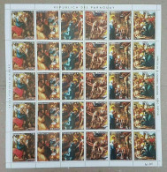 Ec174 1982 Paraguay Art Paintings Durer !! Michel 33 Euro Big Sh Folded In 2 Mnh - Sonstige & Ohne Zuordnung