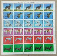 Ec148 1983 Paraguay Fauna Pets Dogs !!! Michel 20 Euro Big Sh Folded In 2 Mnh - Hunde