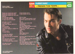 *Fiches Souple STAR Club - Portrait Chanteur Avec Chanson - Florent PAGNY (recto) Et Monie LOVE (verso) - Autres & Non Classés