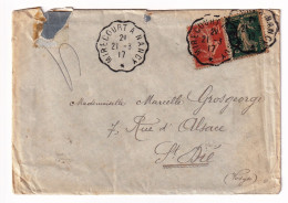 Lettre 1917 Cachet Convoyeur De Ligne Mirecourt à Nancy Semeuse Saint-Dié Vosges - Briefe U. Dokumente