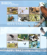 Aitutaki MNH 2 Minisheets - Adler & Greifvögel