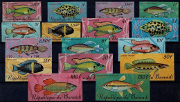 Burundi 217/232 Poissons 1 MNH** Non Dentelé Rare Et Superbe Cote 500 € (COB 2022) !!! - Unused Stamps