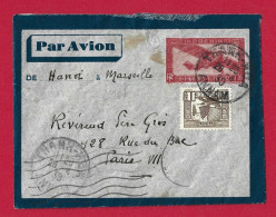 !!! INDOCHINE, ENTIER POSTAL PAR AVION DE THANH-HUA, ANNAM POUR PARIS D'AVRIL 1939 - Poste Aérienne