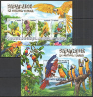 St1491 2015 S. Tome & Principe Fauna Birds Parrots Kb+Bl Mnh - Sonstige & Ohne Zuordnung