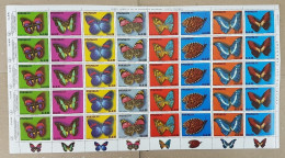 Ec181 Paraguay Flora & Fauna Butterflies !!! Big Sh Folded In 3 Mnh - Vlinders