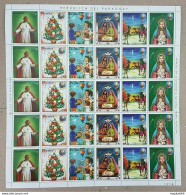 Ec176 1984 Paraguay Art Raphael Christmas 84 Michel 22 Eu Big Sh Folded In 2 Mnh - Andere & Zonder Classificatie