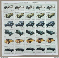 Ec132 1986 Paraguay Cars Germany Maybach Michel 18 Euro Big Sh Folded In 2 Mnh - Coches