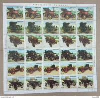 Ec142 1986 Paraguay Cars Automobiles !!! Michel 22 Euro Big Sh Folded In 2 Mnh - Auto's