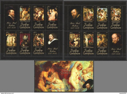 Ca1060 2011 Central Africa Art Peter Paul Rubens 1577-1640 Bl+2Kb Mnh - Andere & Zonder Classificatie