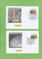 1250 JAHRE KLOSTER LORSCH, 2 VERSCHIEDENE STEMPELN. - Storia Postale