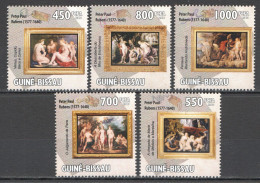 Wb225 2010 Guinea-Bissau Peter Paul Rubens Erotic Art #4587-91 Set Mnh - Andere & Zonder Classificatie