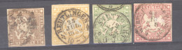 Wurtemberg  :  Mi  11-14  (o)  Sans Fil De Soie - Used