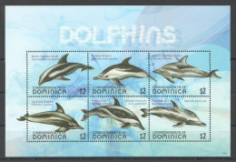 Pk064 2009 Commonwealth Of Dominica Fish & Marine Life Dolphins 1Kb Mnh Stamps - Vita Acquatica