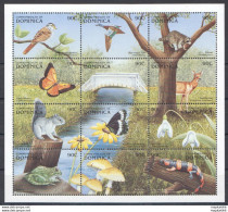 Pk282 Dominica Flora & Fauna Birds Butterflies Insects Reptiles 1Sh Mnh - Mariposas