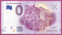 0-Euro XEBG 2018-1 # 888 ! NEUSCHWANSTEIN - Essais Privés / Non-officiels