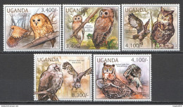 Wb265 2012 Uganda Owls Birds Fauna #2795-99 Set Mnh - Altri & Non Classificati