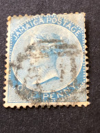 JAMAICA  SG 8  1d Blue Wmk CC Crown FU - Jamaïque (...-1961)