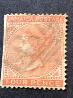 JAMAICA  SG 11  4d Brown Orange Wmk CC Crown FU - Jamaica (...-1961)