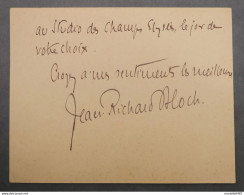 Jean-Richard Bloch (1884-1947), écrivain, Essayiste, Homme Politique, Journaliste Et Poète Français - Other & Unclassified