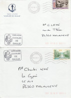 France Lot 12 Enveloppes Porte Avions Charles De Gaulle Départ Norfolk Admission Paris Héraclès Flamme Aircraft Carrier - Correo Naval