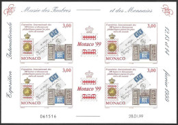 Monaco 1999 Exposition Philatelique International Yv. No. 81 (2190) Michel No. 2441B KB Feuillet** Neuf MNH Unperforated - Blocks & Sheetlets