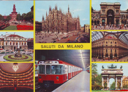 Milano - Saluti Con Vedutine - Viaggiata - Milano (Mailand)