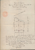 DOKUMENT 1921 GEMEENTE GAVERE PLAN LAND OP HECHAUT - VERDELING EN GRENSPALING        1 BLAD - Historische Documenten