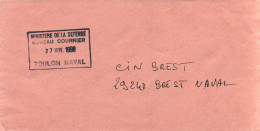 ENVELOPPE AVEC CACHET MINISTERE DE LA DEFENSE - BUREAU COURRIER LE 27/11/1996 - TOULON NAVAL - Correo Naval