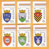 2022  Moldova Moldavie Usual Postage Stamps. Emblems Of Localities In Republic Of Moldova 6v Mint - Moldavia