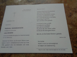 Doodsprentje/Bidprentje  Mathilda MANGELSCHOTS  Olmen 1906-1995 Mol  (Echtg Jules GEUKENS) - Religion & Esotericism