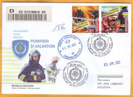 2023  Moldova  „Firemen And Rescuers”  FDC Used - Moldavia