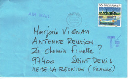 Singapour 594 Lettre PA Taxée à L'arrivée à Saint Denis 29-04-1994 - Singapour (1959-...)