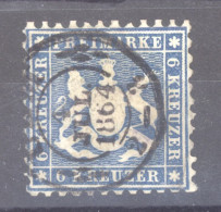 Wurtemberg  :  Mi  27b  (o)  Mittelblau, Càd ULM             ,   N2 - Used