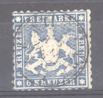 Wurtemberg  :  Mi  27c  (o)  Bleu Foncé - Used