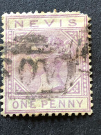 NEVIS SG 23  1d Lilac Mauve Crown CC Wmk  FU See Scan For Pulled Perforation - St.Christopher-Nevis-Anguilla (...-1980)