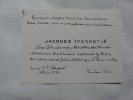 VIEUX PAPIERS - CARTE DE VISITE : Sous-Directeur Au Ministère Des Armées - Visiting Cards