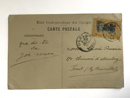 !!! CONGO, CPA DE 1907, DÉPART DE BOMA POUR FOREST-LEZ-BRUXELLES, CACHET D'UCCLE (BELGIQUE) - Cartas & Documentos