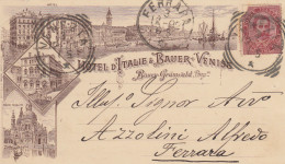 Veneto  -  Venezia  -  Hotel D'Italie & Bauer  -  1892  - F. Piccolo  -  Viagg  - Molto Bella - Precursore - Venezia (Venice)